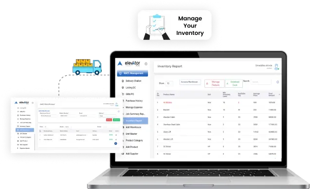 Elevator service software on mobile display